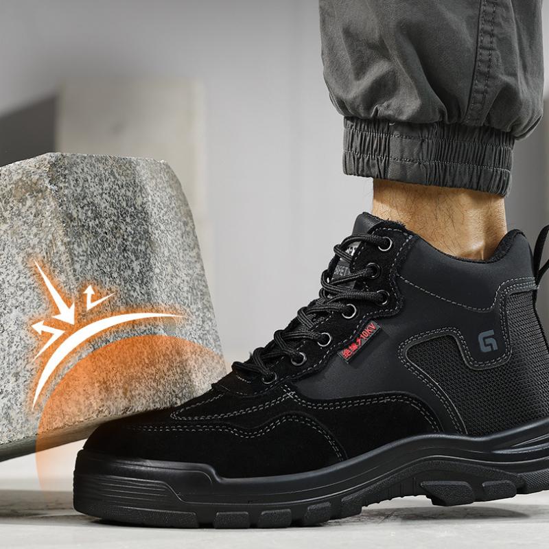 Fashion Plastic Head High Top Anti-smash Anti-puncture Insulation 10kv Work Shoes Comfortable Lightweight Non-slip Safety Sneakers Men