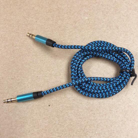 Braided Wire Male to Male 3.5mm Audio Cable AUX Line for Car Speaker Cell Phone