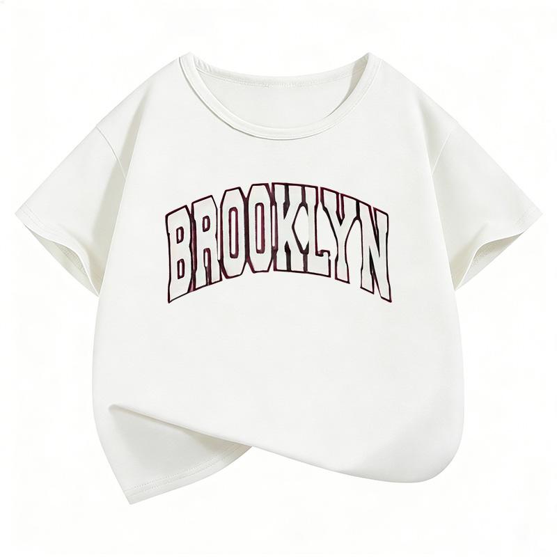 

Printed Fashion T Shirts Short Sleeve Kids Children s T-shirt Boys Girls Summer Spring Casual Top Tee Shirt 100 білий