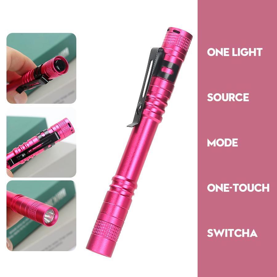 Portable Mini LED EDC Flashlight With Pen Clip Handheld Ultra Pocket Torch Use AAA Battery For Outdoor Emergency Lamp Kids Gift