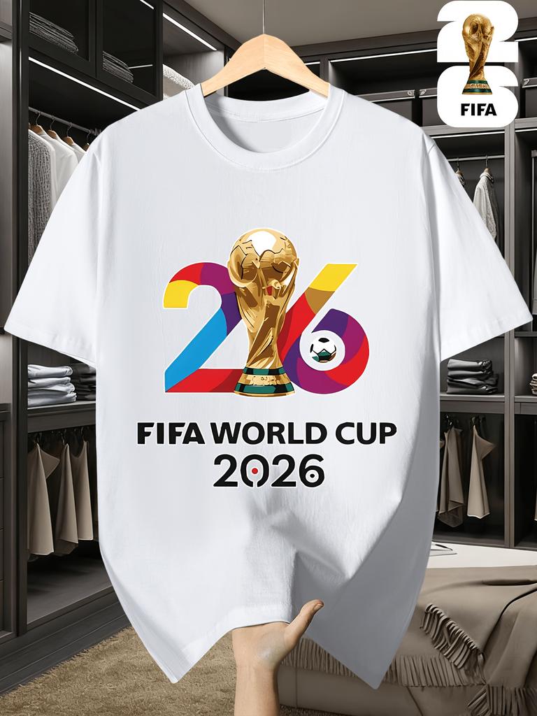 2026 USA-Canadian Cup, FIFA Football-themed Fun Print Men's Short-sleeved T-shirt, Fashionable and Trendy Summer Top, a Must-have for Football Fans,