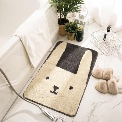 Plush Flocked Entryway Mat Bathroom Bedroom Doorway Absorbent Non-Slip Floor Rug In Cartoon Animal Design