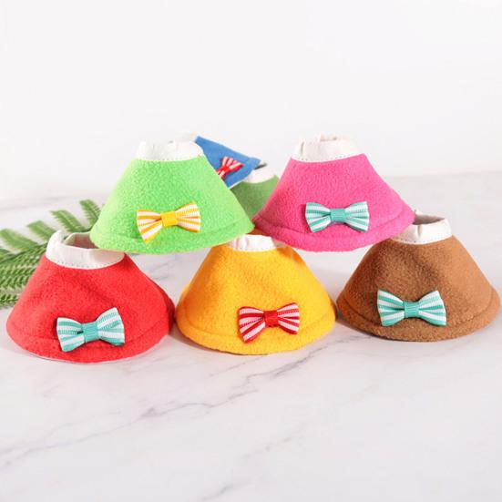 Birds Cone Collar Parrots Anti-bite Elizabethan Collar with Bow Feather Plucking Prevention Wound Healing Safety Protective Recovery Cone for