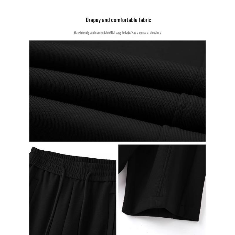 Elegant Gray High-Waisted Wide-Leg Pants for Women - Autumn 2025 Collection, Loose Fit, Floor-Length Casual Straight-Leg Design