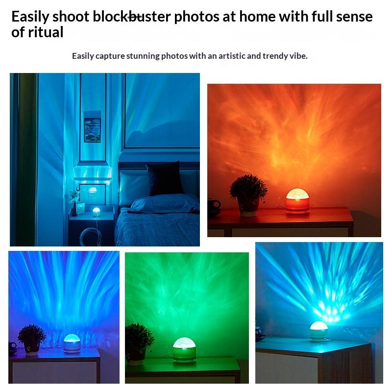Northern Aurora 3D Water Ripple Projector Lamp LED Ambient Night Light for Christmas Party Home Decor Gift