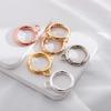 5Pcs Alloy O Ring Spring Clasps With Hole Openable Round Carabiner Keychain Bag Clips Hook Connector For DIY Jewelry Key Rings