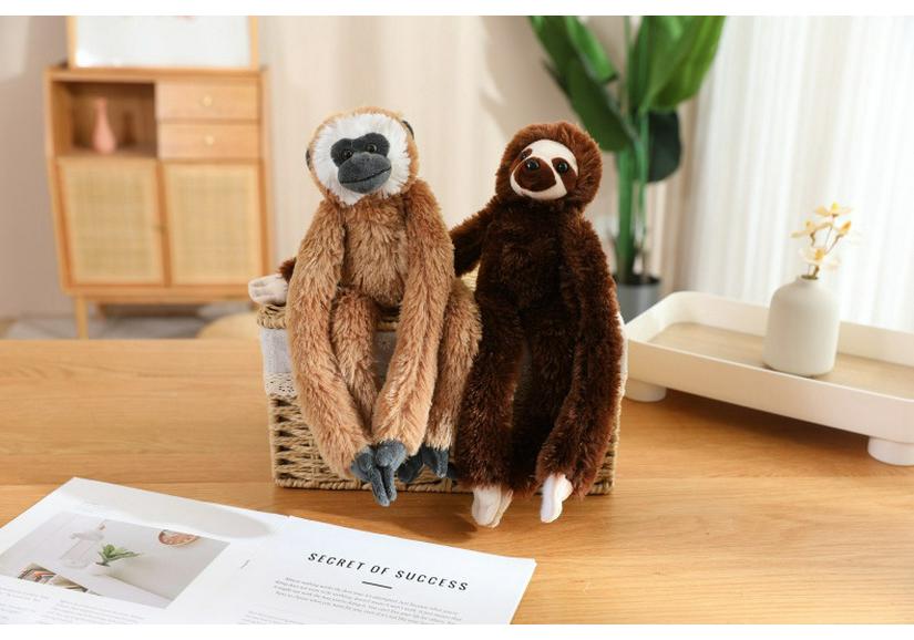 Cartoon Long-Armed Monkey & Baby Orangutan Lemur Sloth Plush Toy for Kids