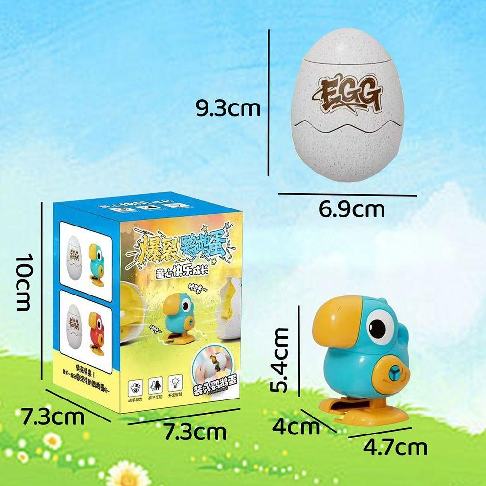 Cartoon Clockwork Animal Jumping Egg Toy Walking Parrot Kids up Chain Animal Running Egg Toys