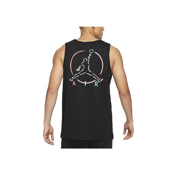 Jordan Logo Print Round Neck Sports Vest Men Tops Black DB1552-010