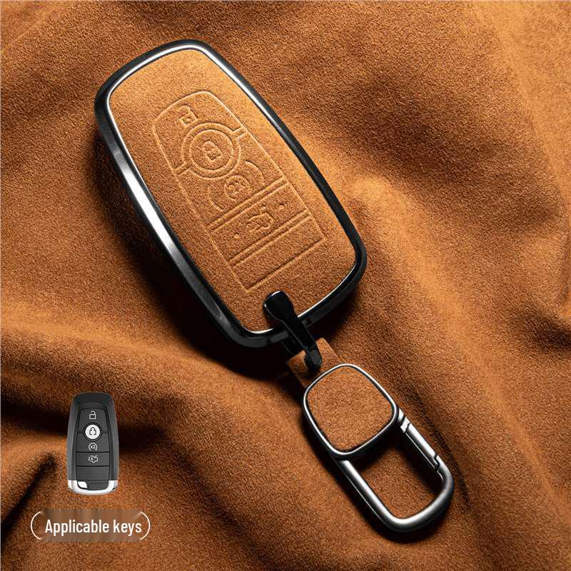 Luxury Suede Key Covers for Ford Explorer ST, Escape, Edge, 4WD, Mondeo, and EVOS