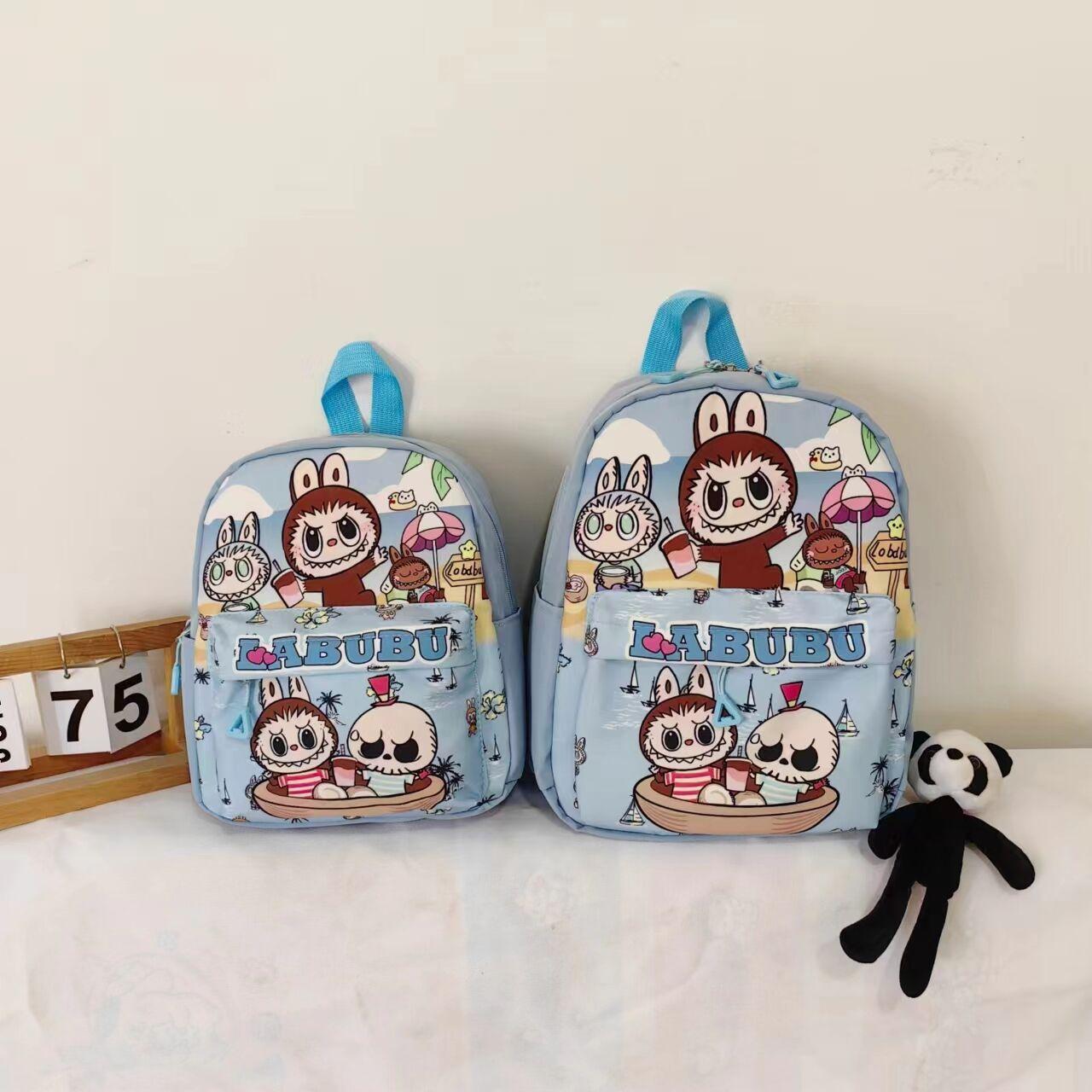 POP MART borsa per bambini zaino da scuola cartone animato carino scuola elementare zaino di grande capacità zaino per l'asilo Rabub large colore azzurro del lago