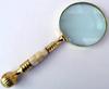 Antique Desk Magnifying Glass Vintage Map Reader Lens Brass Folding