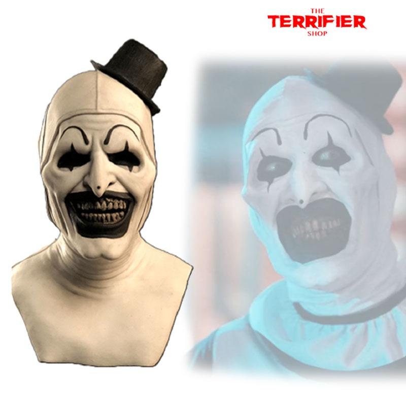 Gruselige Halloween-Clownmaske Kopfschmuck für Cosplay und Partys Schreckliches weißes Latex