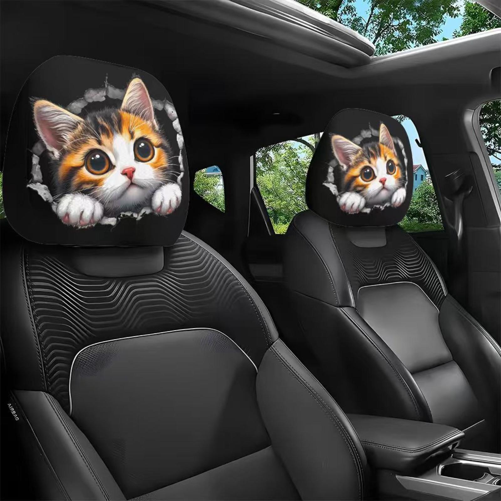 

Funny Car Print Headrest Cover, Universal Elastic Fun Head Cover One Size