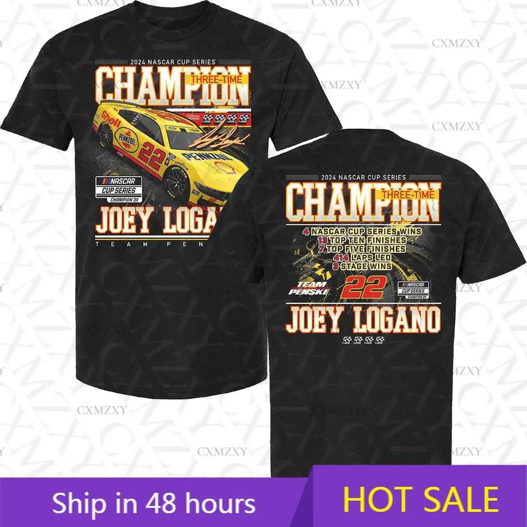 Joey Logano Exclusive NASCARS Cup Series Champion Stats TShirt Black