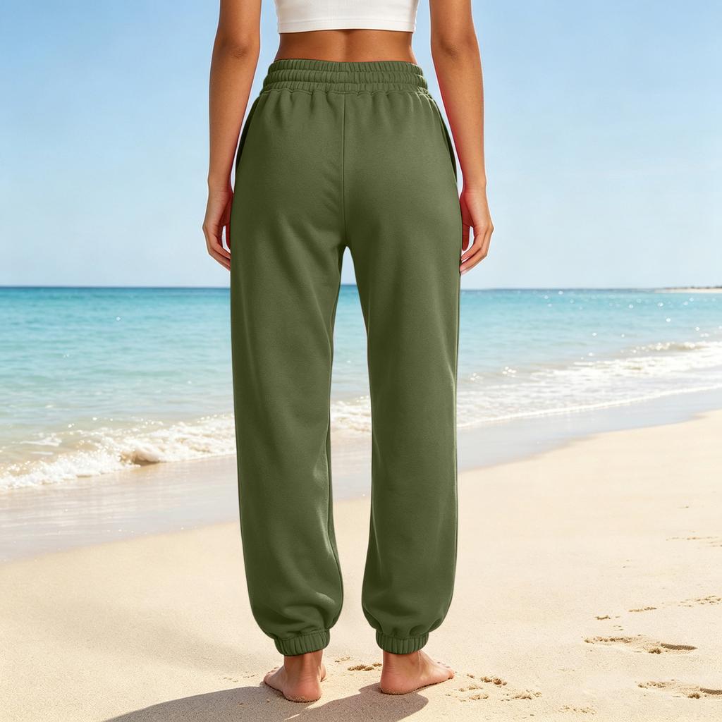 Cepli Kadın Günlük Jogger Pantolon, Renkli Bol Kesim Manşetli Pantolon
