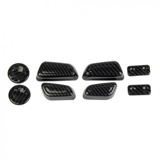 Carbon Fiber Style Front Seat Adjustment Button Cover Trims For Toyota Tundra