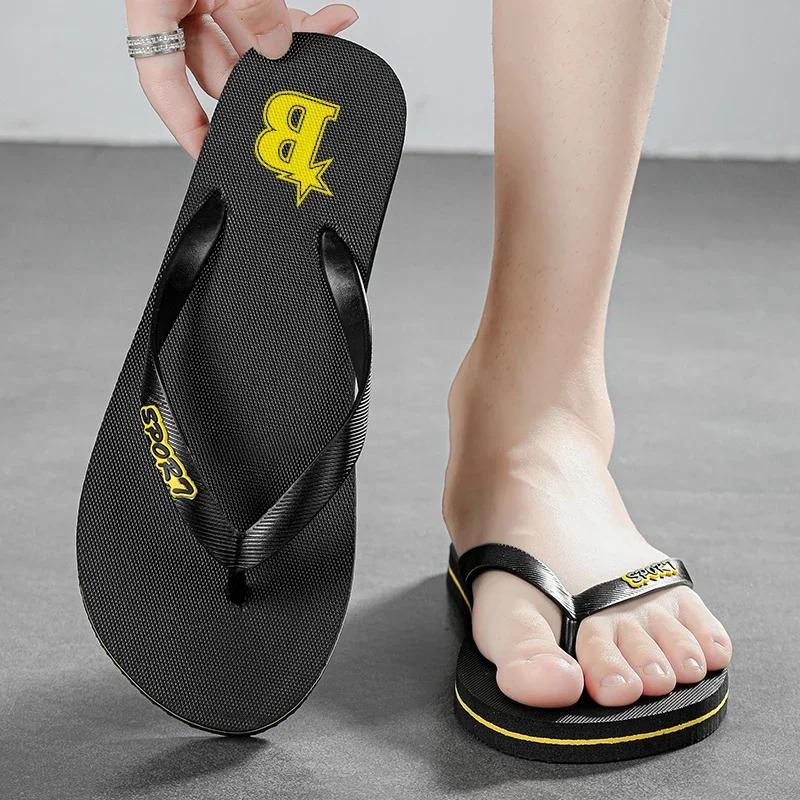 Slides Shoes for Men 2024 Living Room Slippers Walk Around Home Flip Flops Man Flip-flops Original Brands Shoes House Flop Men's