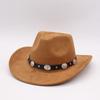 New Jazz Hat Woolen Edge One-word Gentleman's Hat Western Autumn and Winter Men's and Women's Big Edge Top Hat