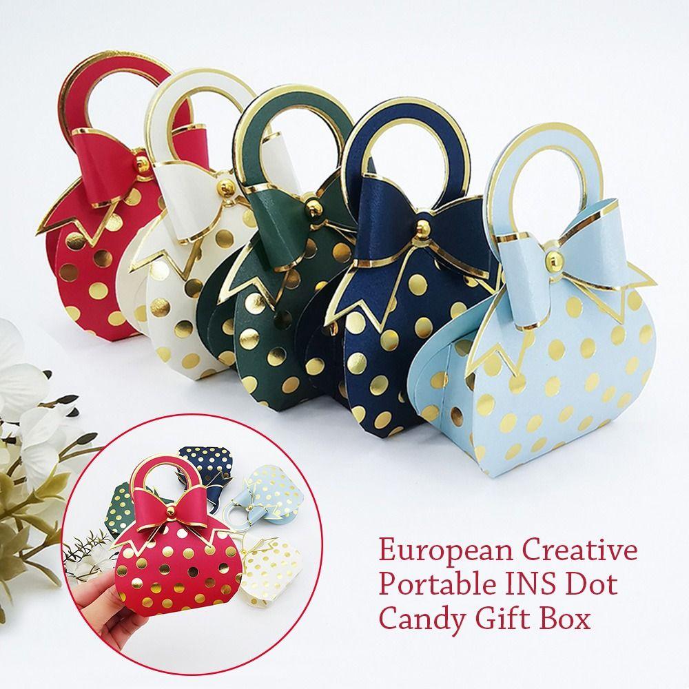

50шт сумка для конфет в горошек милая коробка для конфет универсальная подарочная коробка для вечеринки