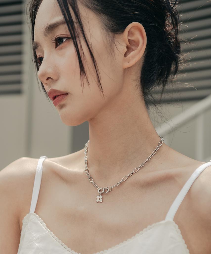 High School Disco Front Clasp Logo Bold Chain Necklace