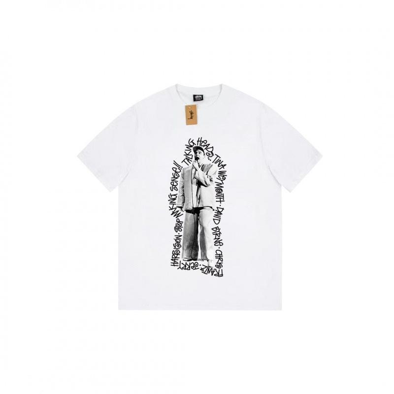 Summer New Heavy Cotton Trendy Brand Classic Basic T-shirt High-end Loose Men's and Women's Printed Short-sleeved Top