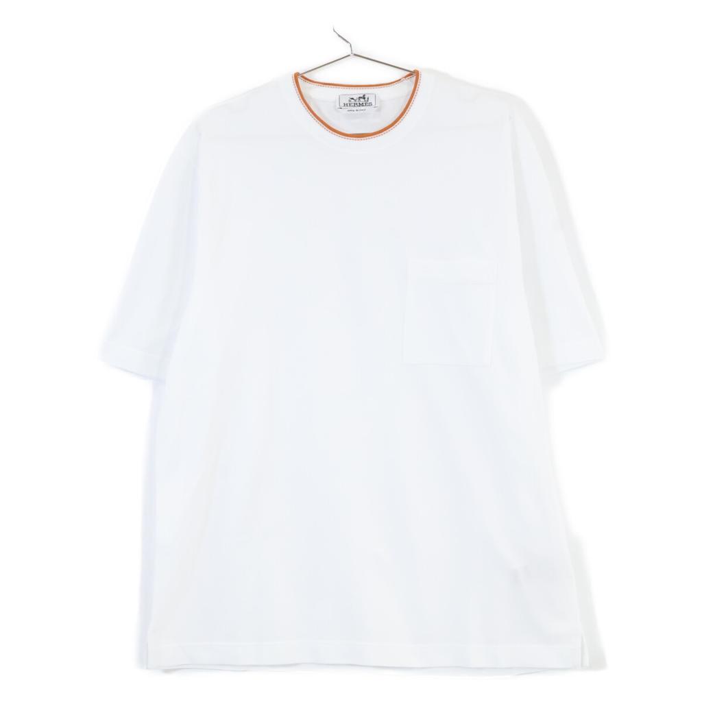 Hermes 467990HA Steppstich Baumwoll-Oberteile L weiß Gebraucht