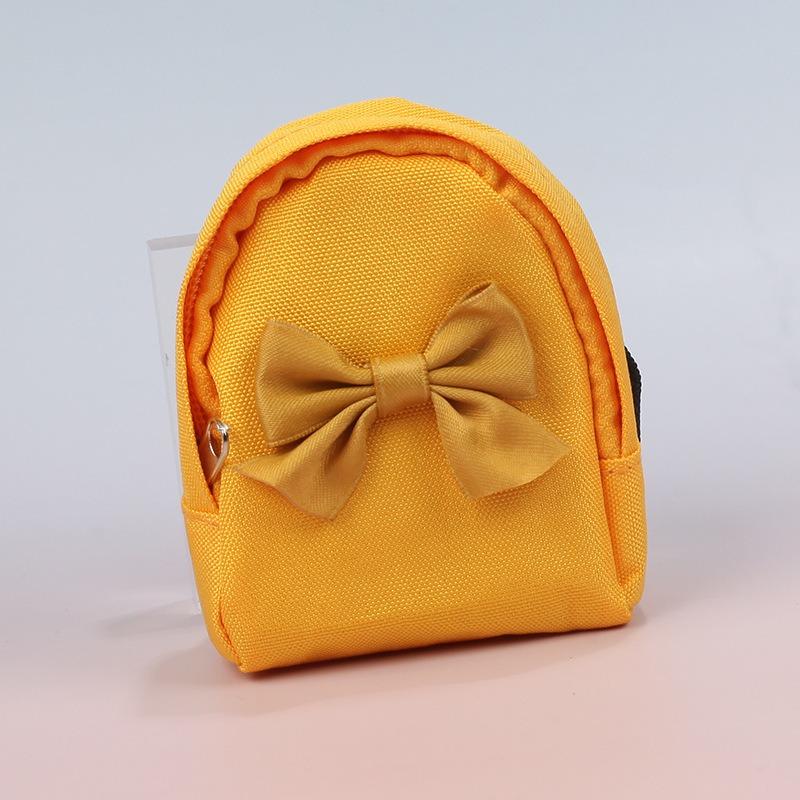 Bow Canvas Coin Purse Fashion Portable Key Purse Coin Earphone Bag Waterproof Small Backpack Girl Heart