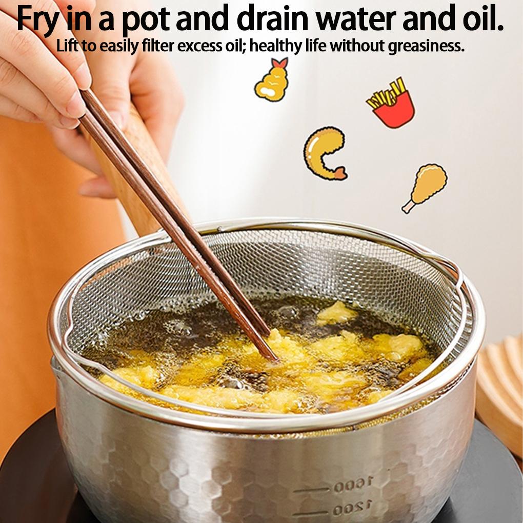 New Frying Sieve Multi Functional Fryer Basket Frying Basket with Handle Must Have Kitchen Accessory for Deep Fried Delights