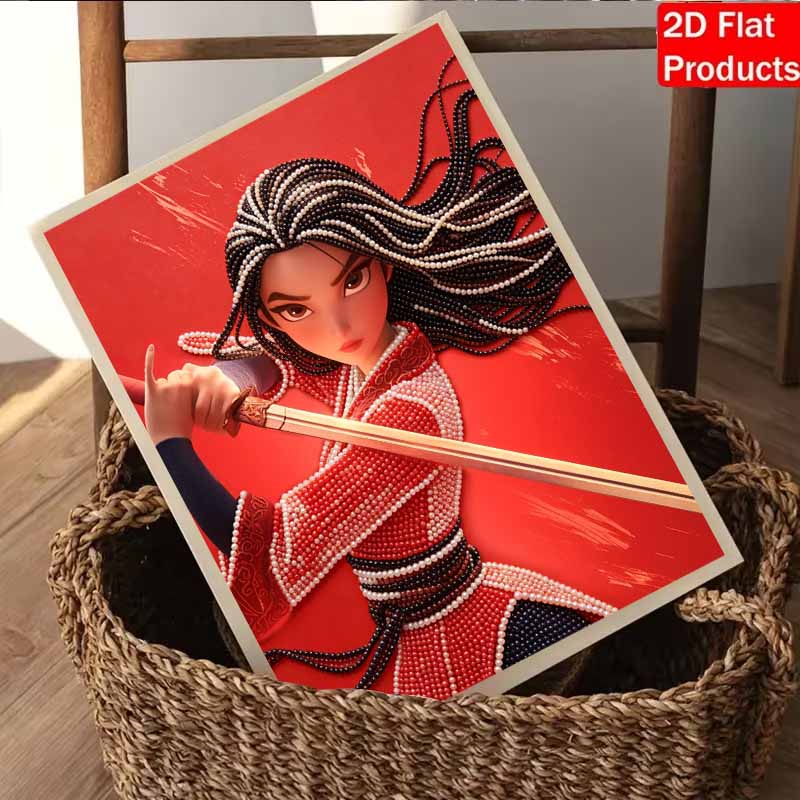 Disney DIY Pearl Art Painting Mulan Heroic Home Wall Decoration Pearl Gemstone Painting Pictures Crafts Home Decoration