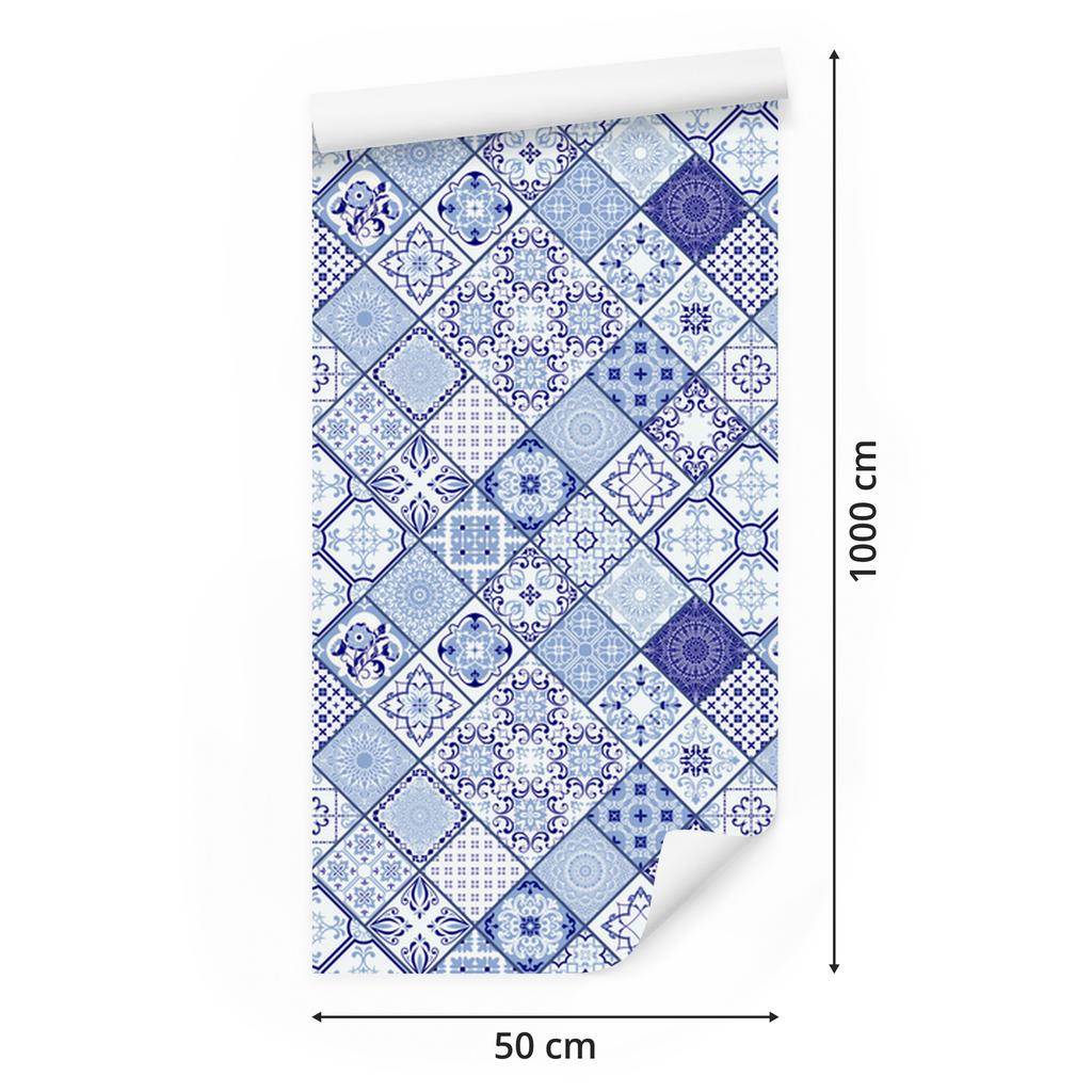 Wallpaper Imitation mosaic tiles and pattern for living room and bedroom 50x1000