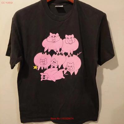 Vintage 80s Cartoon Pig T Shirt Size L Farm Animal Pigs VTG Vintage Washed Stylish Unisex Soft Homme Comfortable Stretched