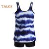 Ensemble tankini d'été 2 pièces, haut à bretelles dégradé de couleurs, maillot de bain taille haute, motif rayé, vêtements de plage, vacances