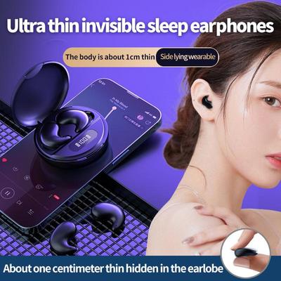 Miego nematomos ausinės Mažytės mini ausinės Paslėptas triukšmo slopinimas TWS Belaidės ausinės Sportinės Stereo Bluetooth 5.3 Ausinės