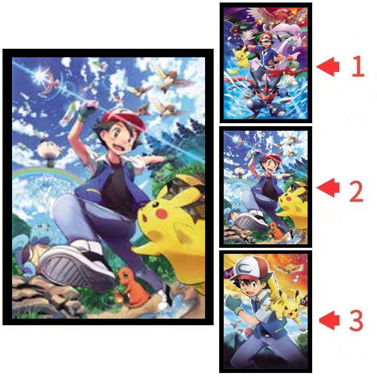 Hello Kitty & One Piece 3D Lentikulärt Pokemon-affisch