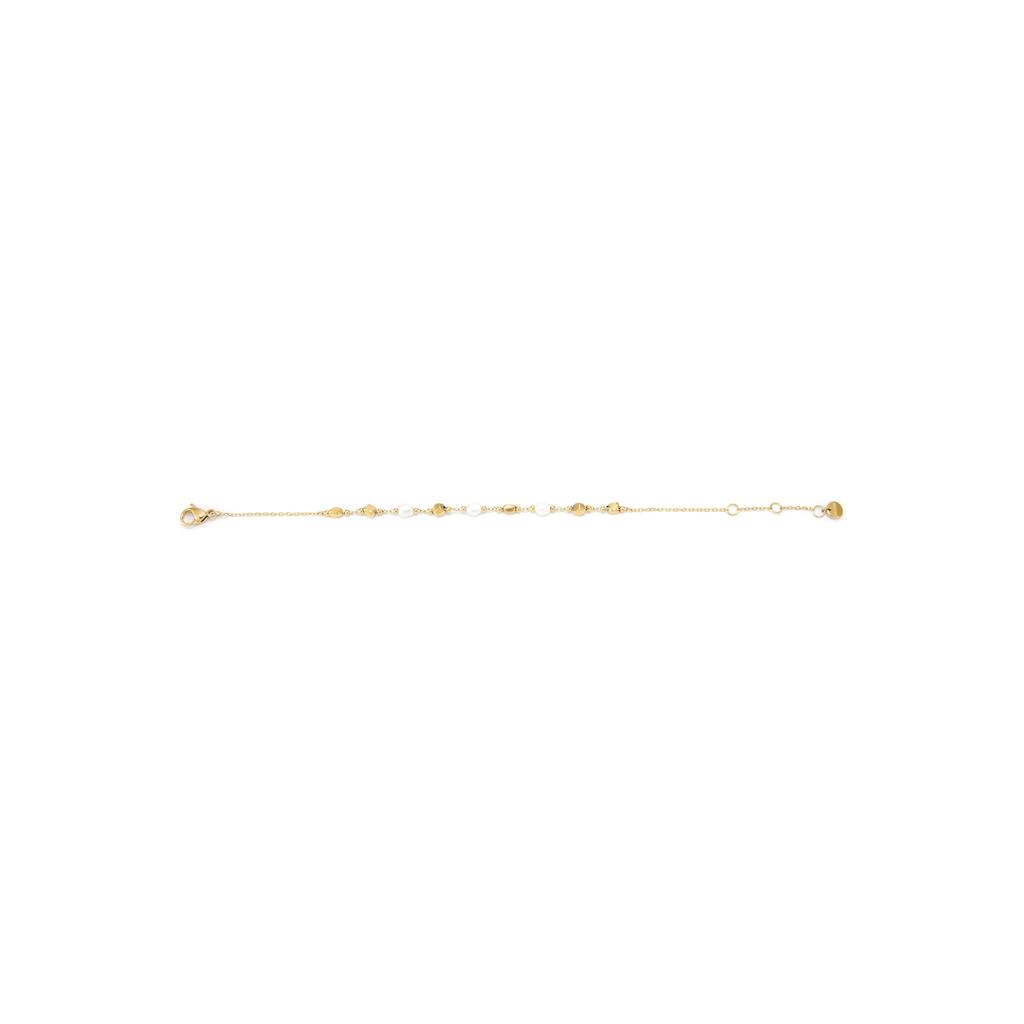 Skagen AGNETHE Pearl Stainless Steel SKJ1880710 Women's Gold-Tone Bracelet,