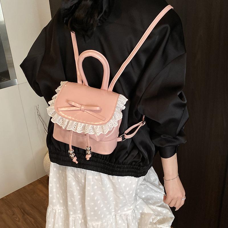 Backpack women's travel lightweight high value 2025 new niche design bow casual schoolbag travel backpack