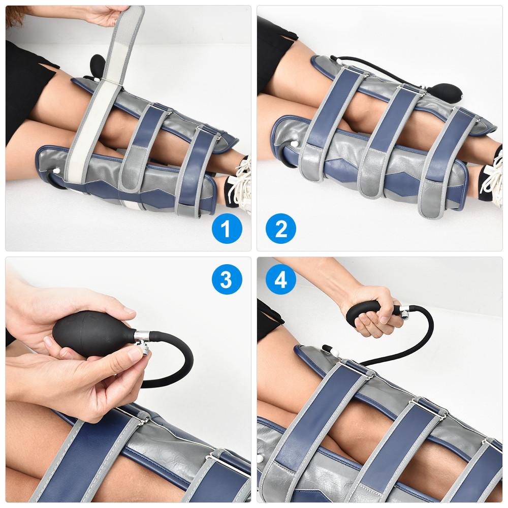 O Type Leg / X Type Leg Bowed Legs Knee Valgum Straightening Correction Band Physical Posture Corrector Inflatable Beauty Leg Belt Grey