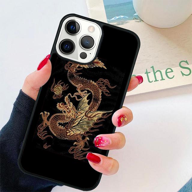 Traditional chinese Golden Dragon Phone Case Cover For iPhone 17 Air 15 16 Pro Max 14 13 12 11 Pro Max Plus