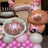 49pcs Cartoon Kawaii Capybara Shape Aluminium Film Balloon Kids Children Birthday Balloon Toy Baby Shower Globos Decora Supplies