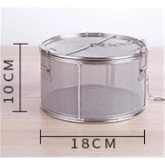 Big Stainless Steel Fine Mesh Strainer Gravy Soup Taste Spice Box Basket Brine Hot Pot Slag Separation Colander Strainers Basket