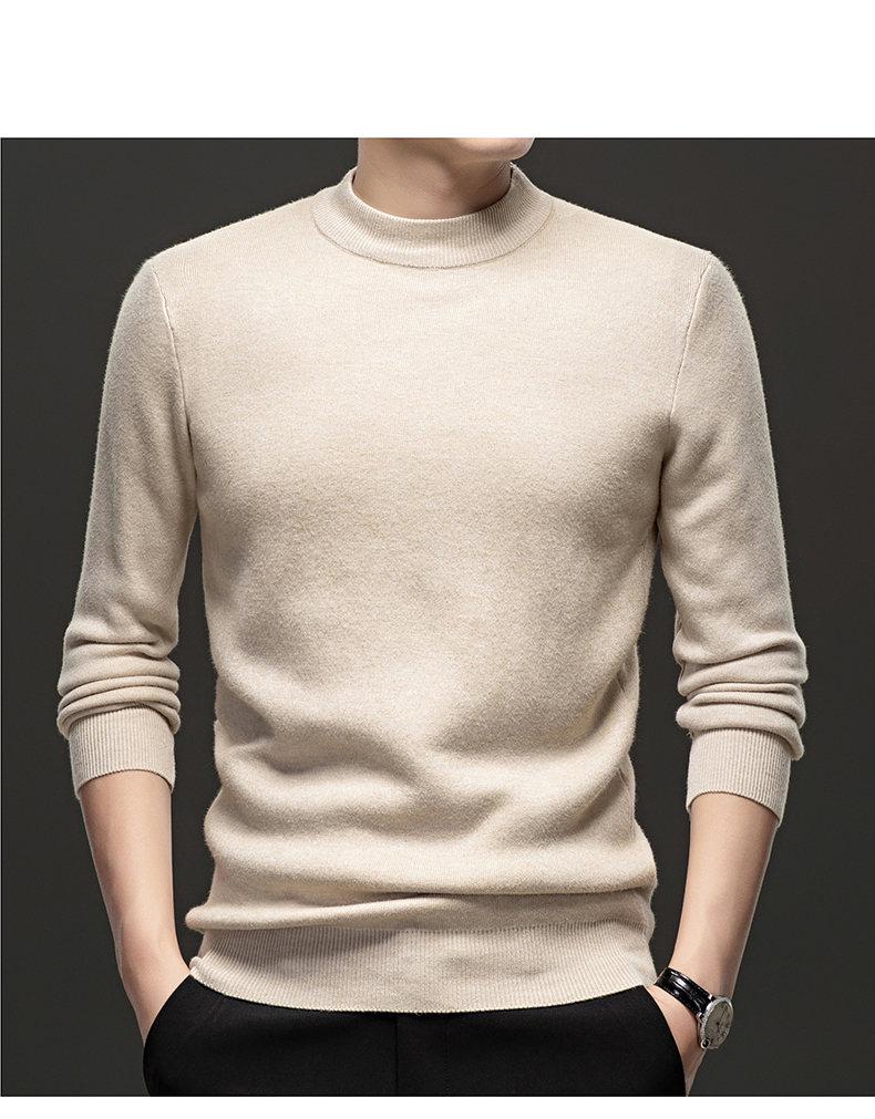 Men's 2025 Autumn/Winter Knitwear: Velvet-Lined, High Collar Sweater