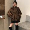 Autumn and Winter New Cotton Thickened Leopard Print Fur Coat Loose Retro Plush Coat Leopard Print Imitation Mink Velvet Coat