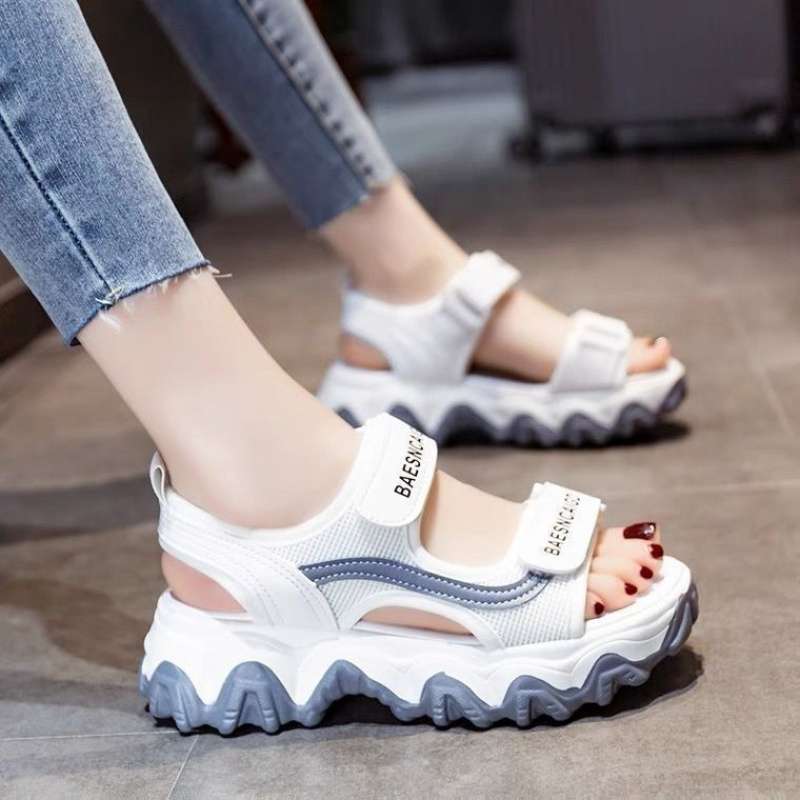 

Sports dad sandals women s 2025 new summer versatile thick-soled muffin soft-soled Roman casual shoes 40 серый
