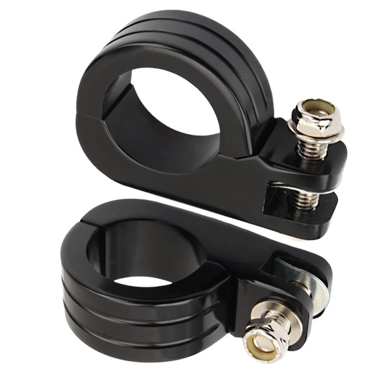 2PCS CNC Aluminum Alloy Foot Peg Mount Clamps Fit For Harley Models with 3.80CM/1.50IN Highway Engine Crash Bar Guards