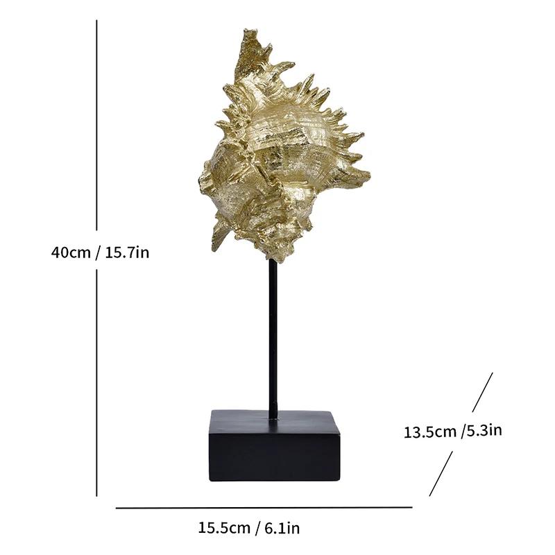 Creative Gold-plated Mermaid Statue Living Room Decoration Marine Organism Ornaments Resin Sculpture Room Aesthetic Decor