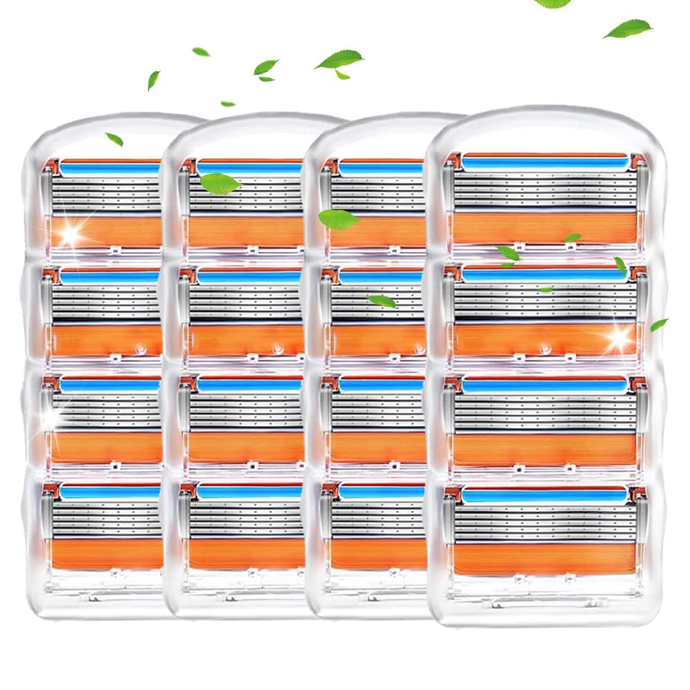 Упаковка из 16 сменных ручных картриджей Gillette Fusion/ProGlide, бритва с 5 лезвиями, Вместимость, оранжевый