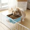 Metal Hanging Pet Bowl Square Shape Adjustable Mount Metal Dog Bowl Food Grade Detachable Inner Bowl Crate Mount Pet Bowl