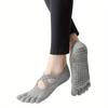 New Women Anti Slip Pilates Socks Five Toe Silicone Non-Slip Yoga Sock Bandage Ballet Dance Ladies Fitness Sports Cotton Sock