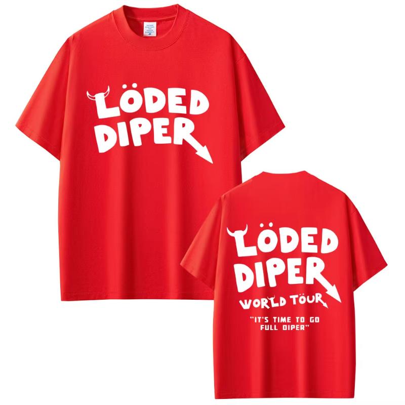Loded Diper World Tour Tshirt Unisex Women Clothing Vintage Rock Oversized Short Sleeve Tshirts Unisexs Casual Cotton T Shirts